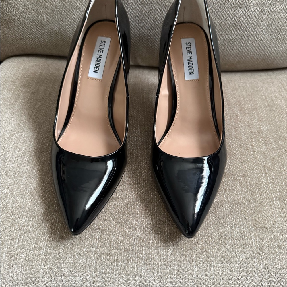 Nordstrom Steve Madden Glossy Black Heels